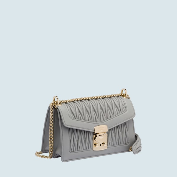 miu confidential matelassé leather shoulder bag