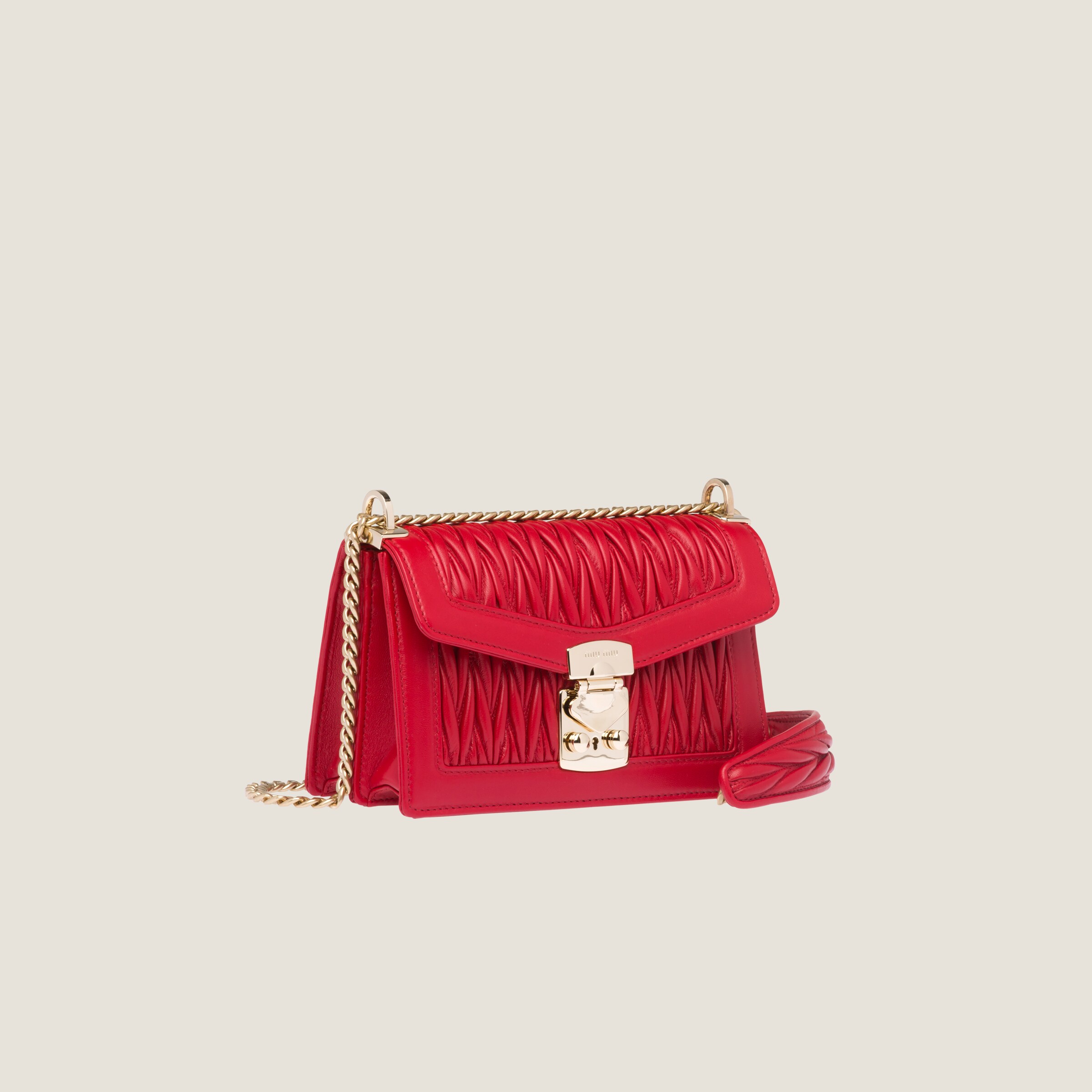 Fiery Red Miu Confidential Matelassé Nappa Leather Bag | Miu Miu Miu Confidential matelassé nappa leather bag