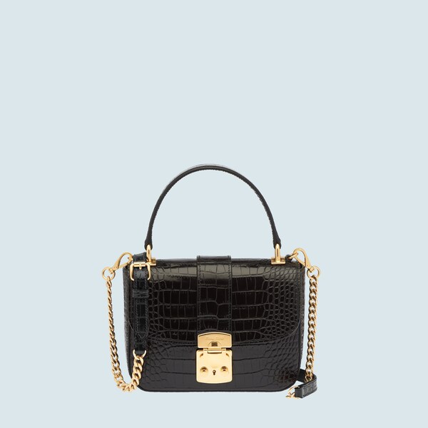 leather croc purse