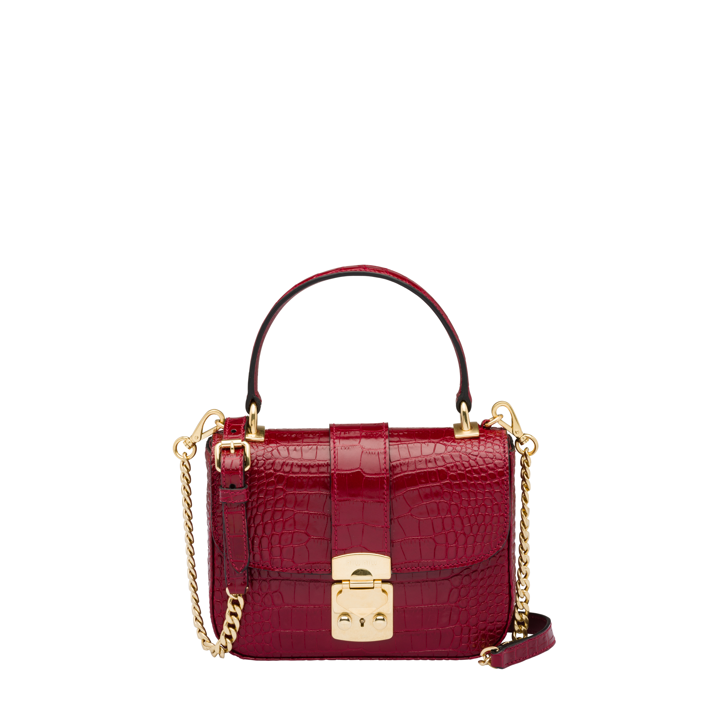 Croco Print Leather Bag Miu Miu 5bd150 2b8g F0041 V Ooo