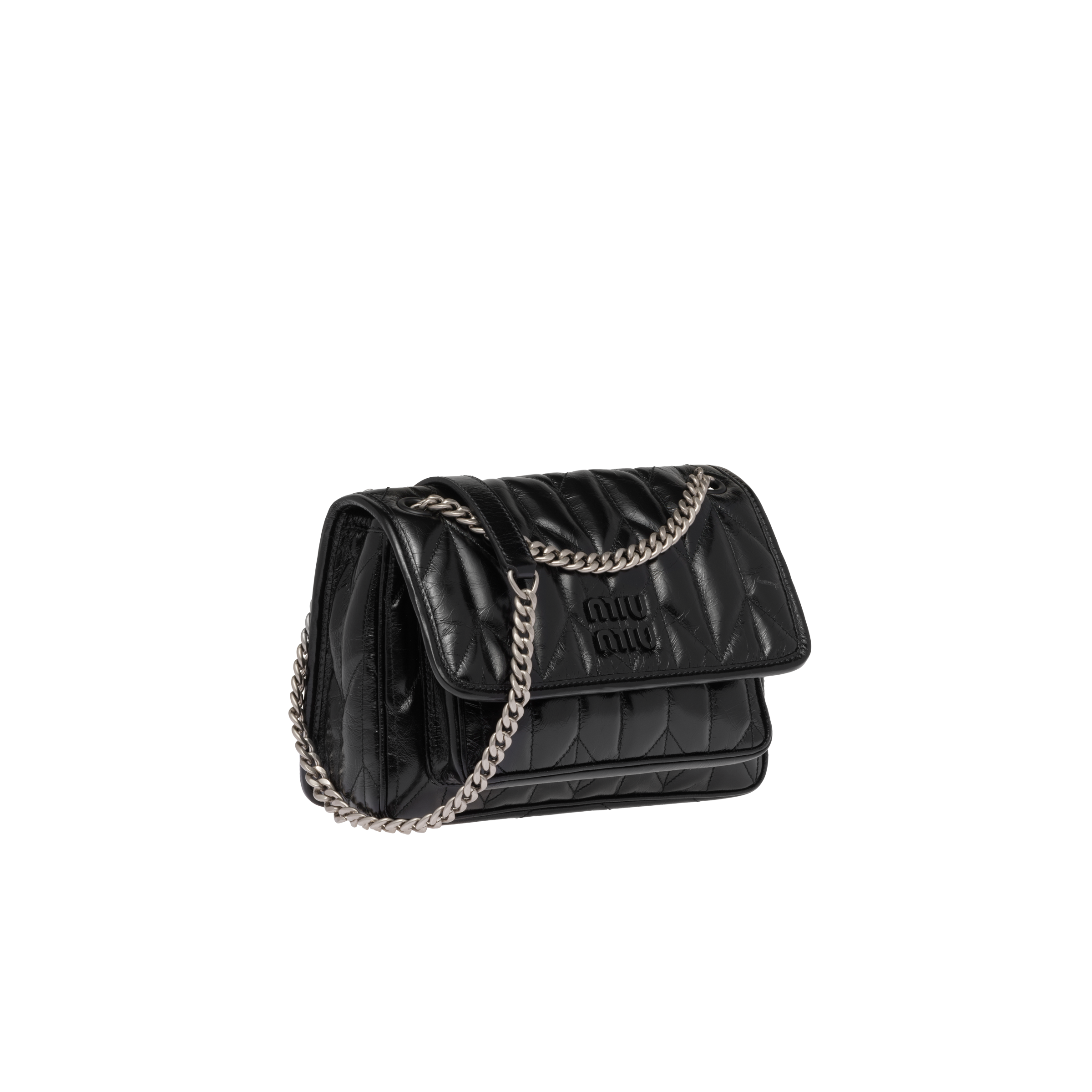 Miu miu shiny leather shoulder 2025 bag