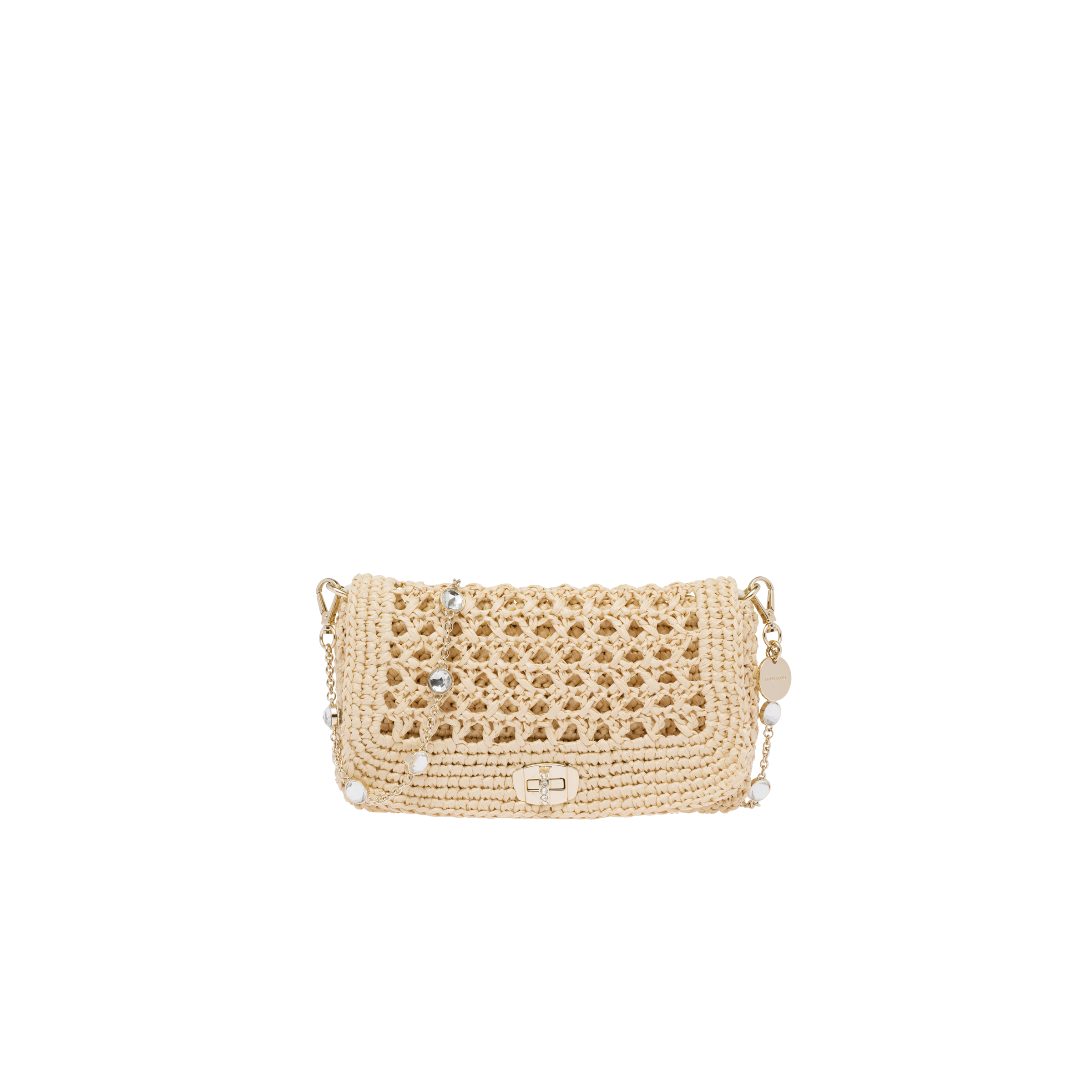 Crochet shoulder bag Natural Miu Miu