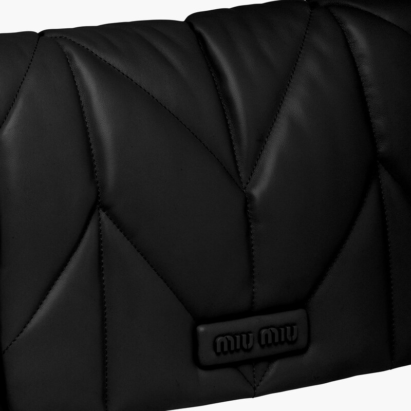 Black Quilted nappa leather shoulder bag MIU MIU