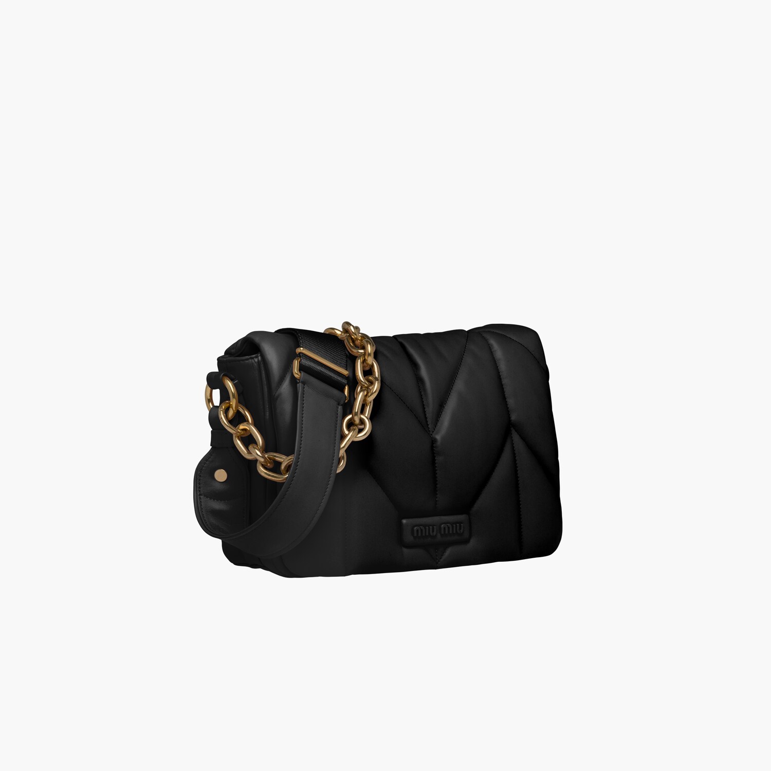 Black Quilted nappa leather shoulder bag MIU MIU