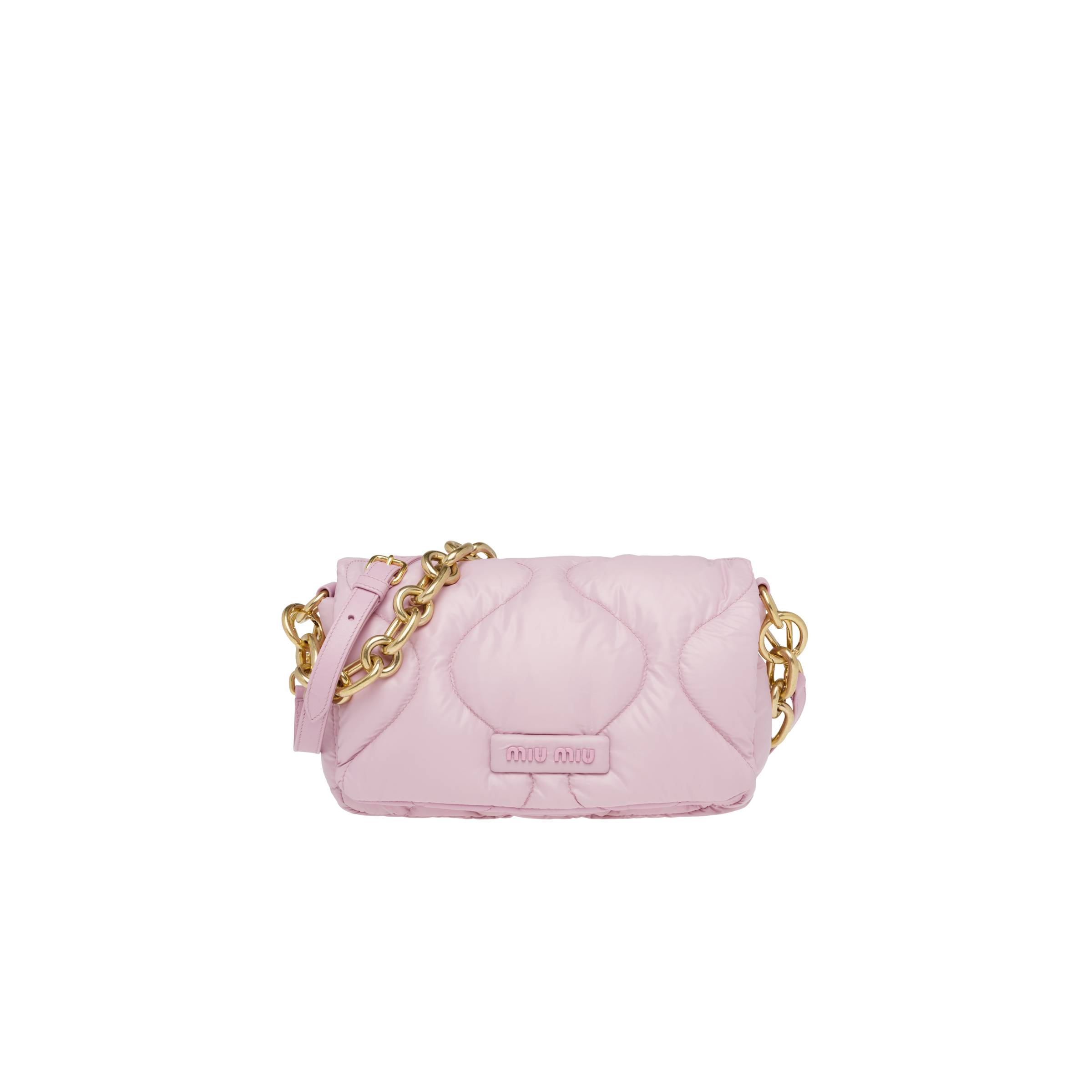 Padded nylon shoulder bag Alabaster pink Miu Miu