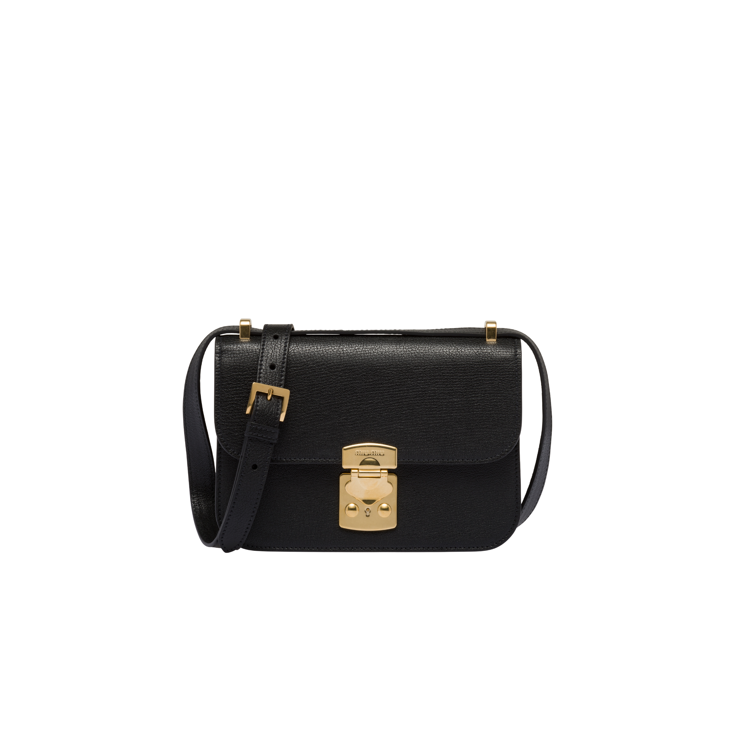 Miu Miu Madras Leather Shoulder Bag In Black ModeSens