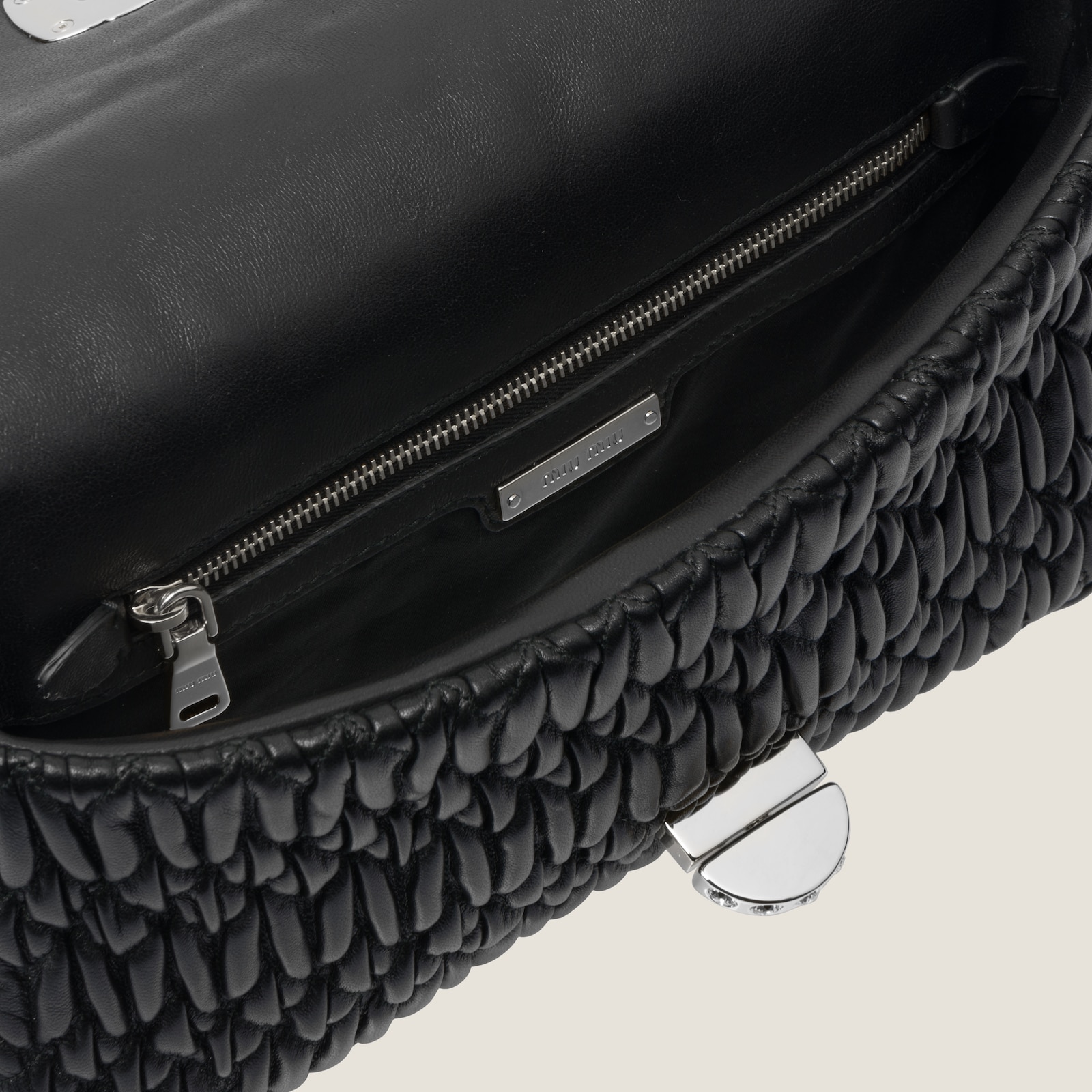 CRYSTAL CLOQUÉ 20 NAPPA BLACK LEATHER BAG main image 1