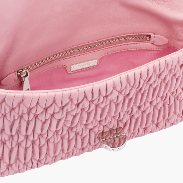 ミュウミュウ アイコニック クリスタル レザー バッグ ピンク Miu Miu