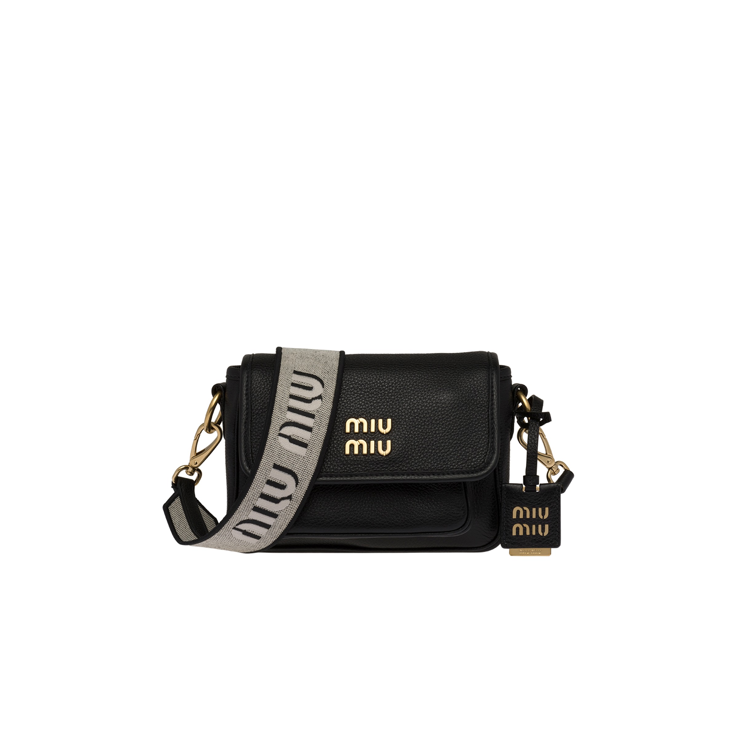 Black Leather Shoulder Bag Miu Miu