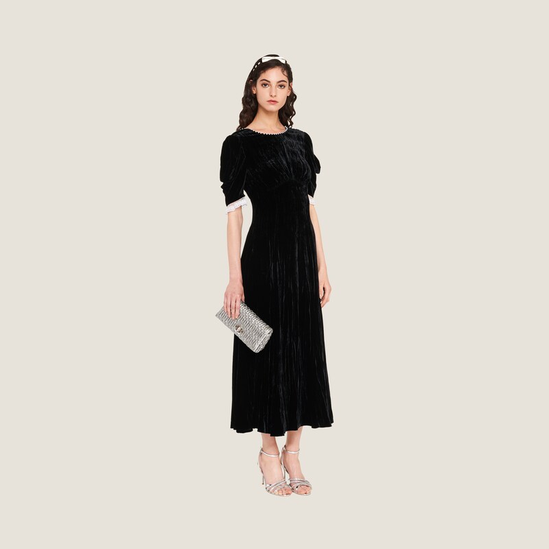 Miu Crystal Cloqué Nappa leather bag