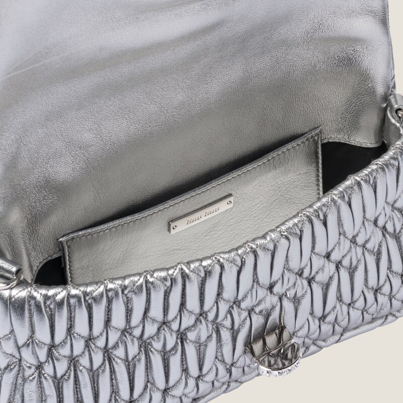 Miu Crystal Cloqué Nappa leather bag