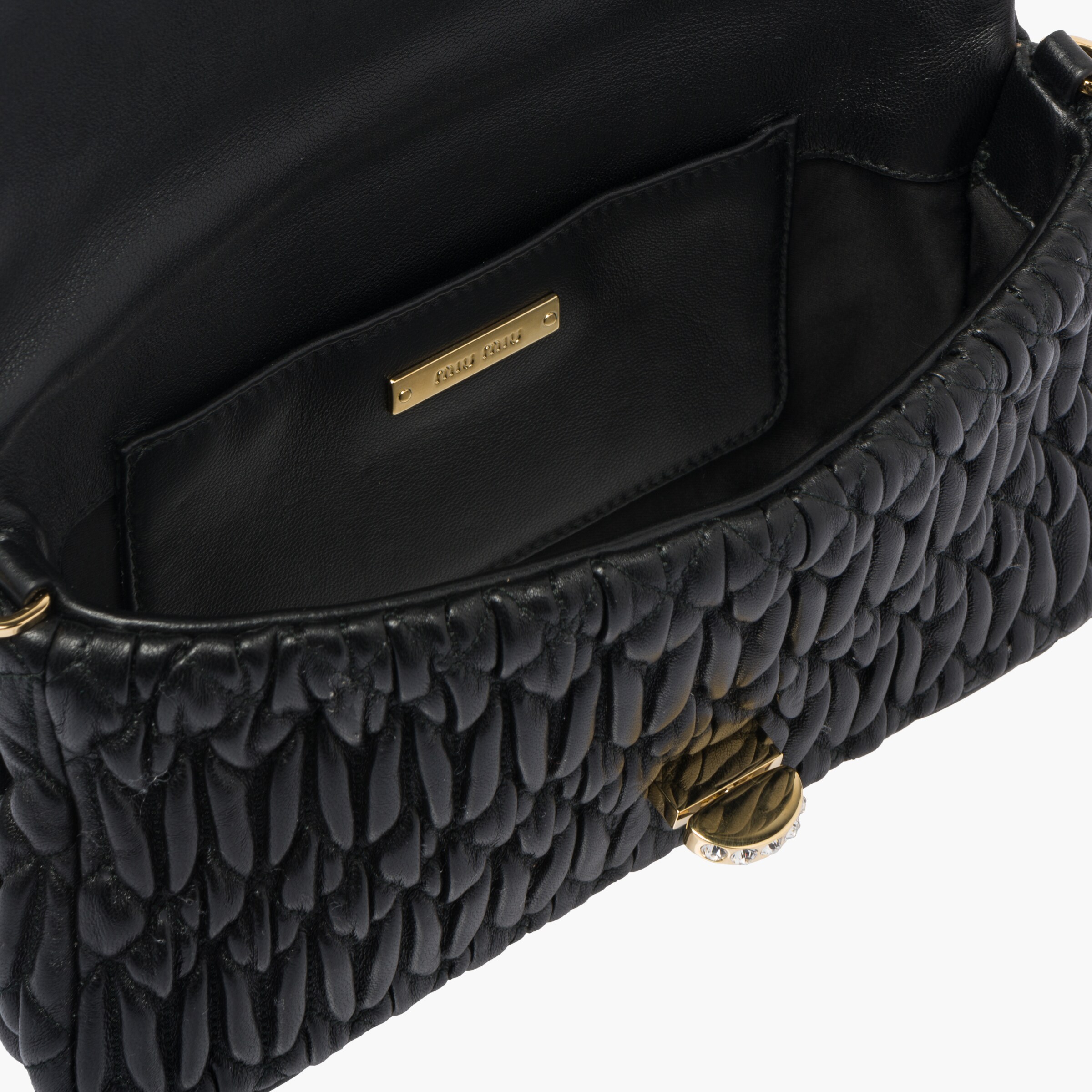 CRYSTAL CLOQUÉ 20 NAPPA BLACK LEATHER BAG main image 0