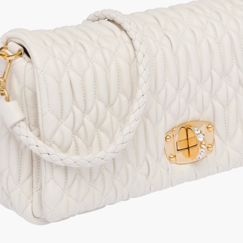 Weiss Miu Miu Typische Crystal Tasche Leder Miu Miu