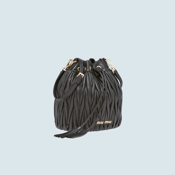 nappa leather bucket bag Black | Miu Miu
