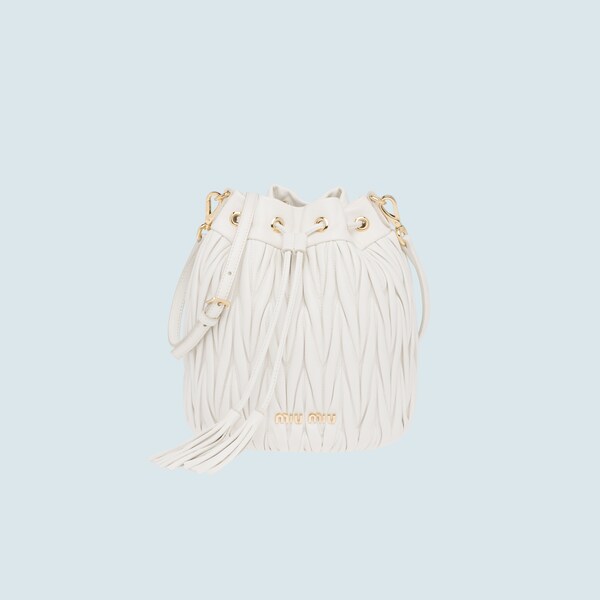 Miu miu matelasse bucket bag