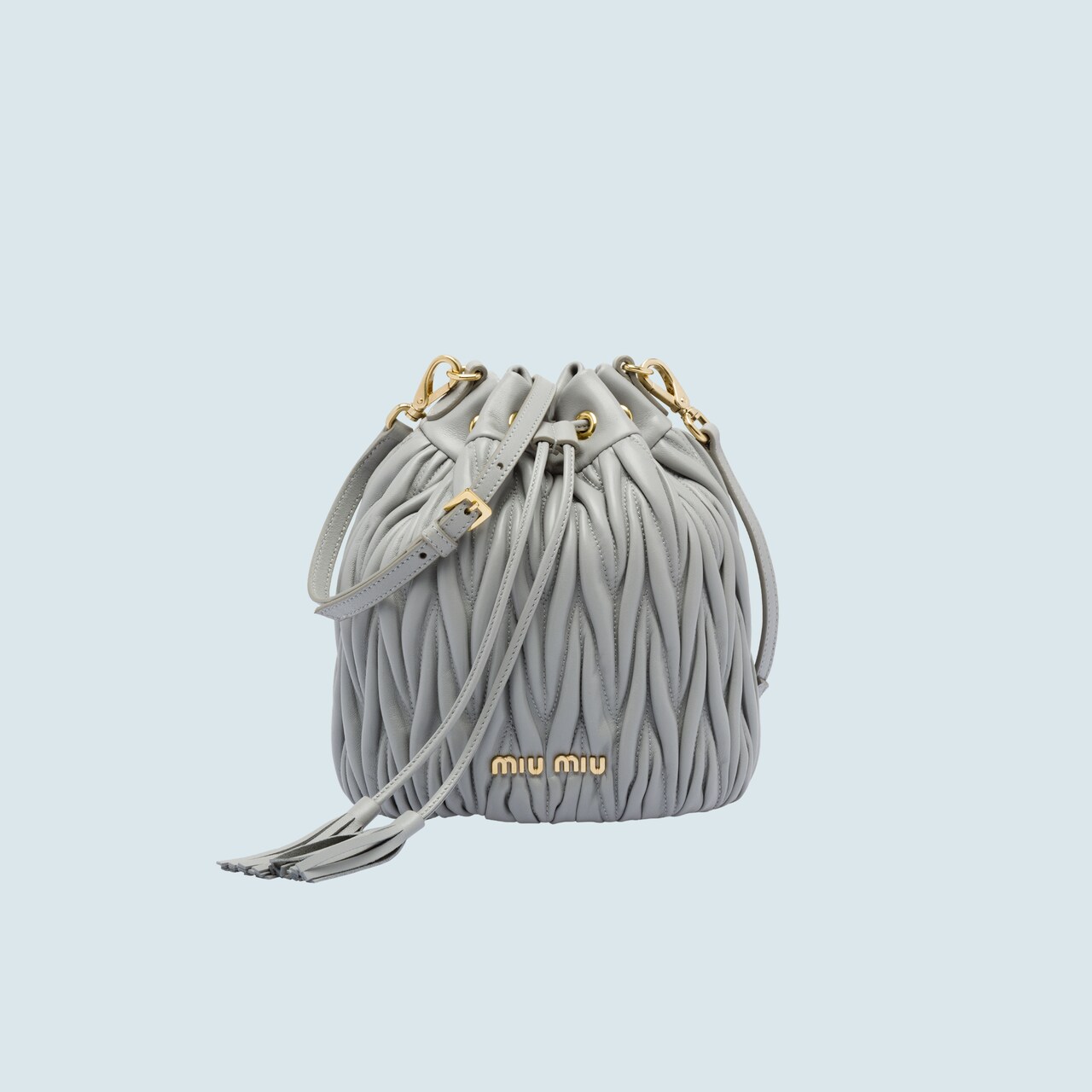 Matelassé nappa leather bucket bag