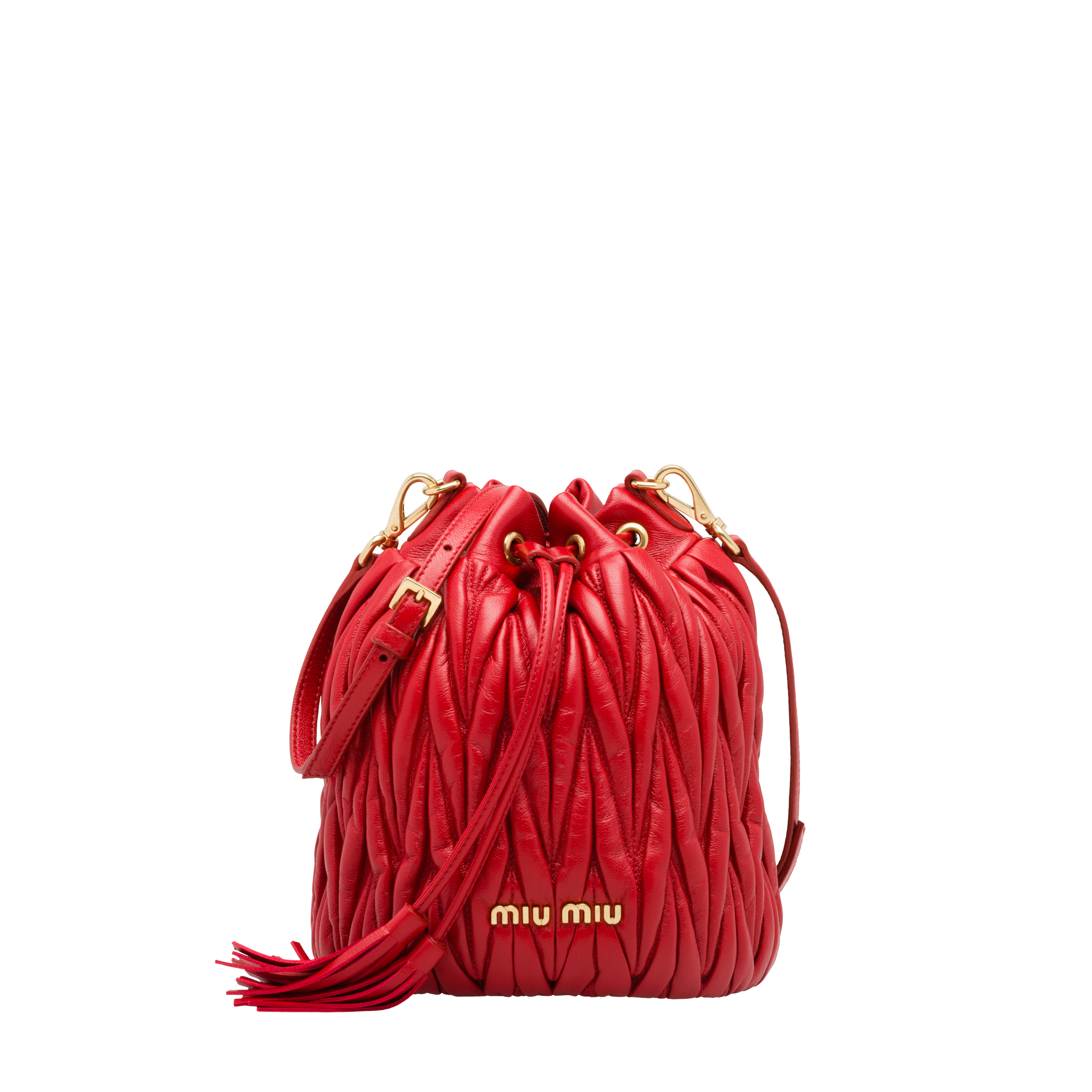 bucket bag red lining