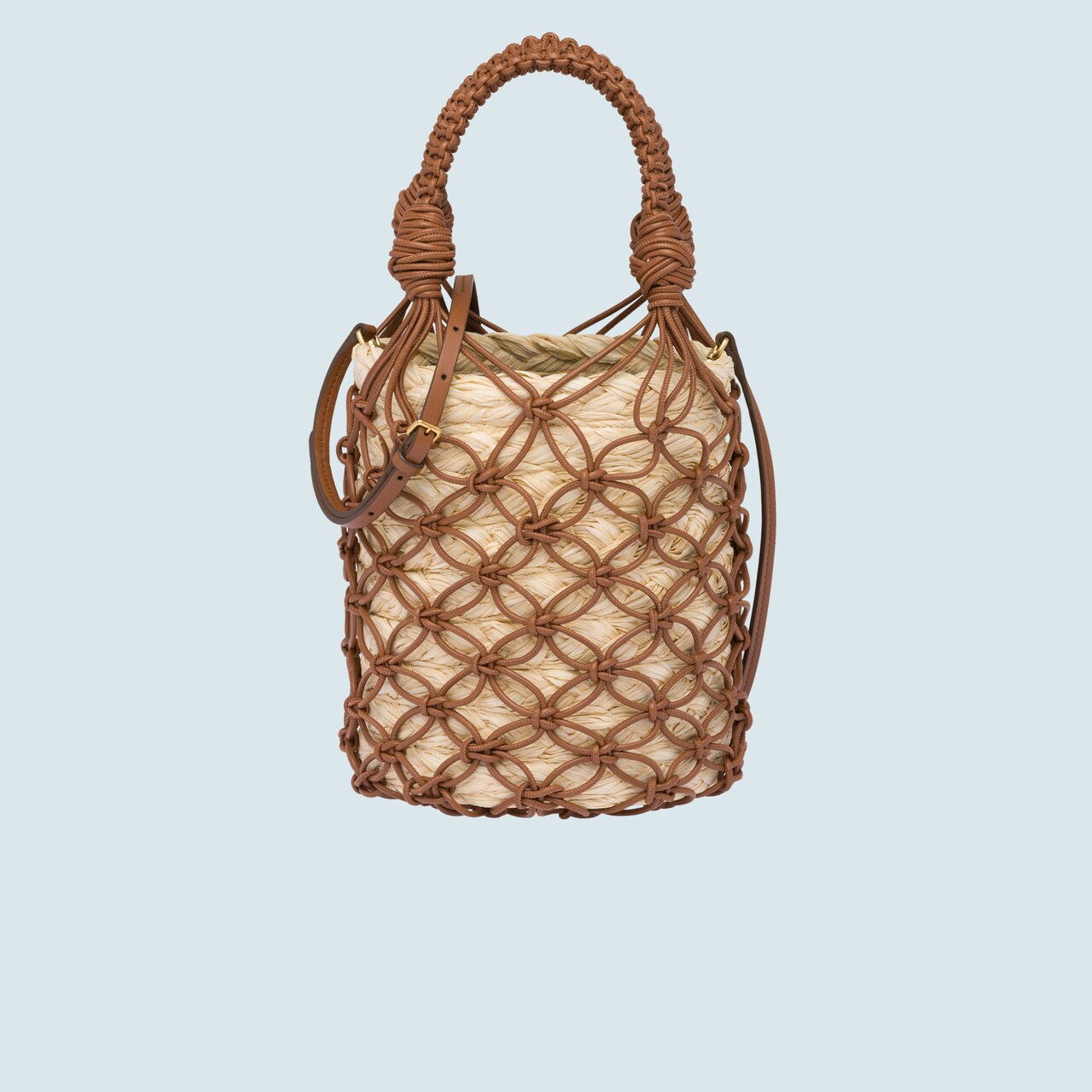woven straw bucket bag