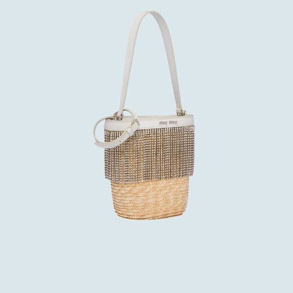 Bolsa de palha miu miu clearance