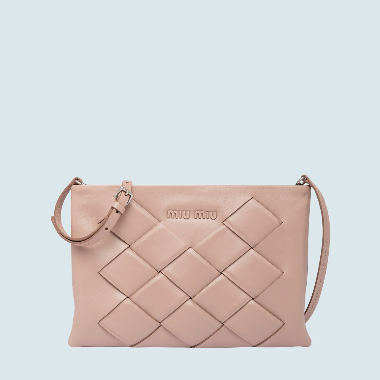 woven leather clutch bag