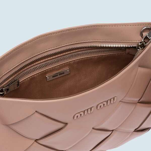 woven leather clutch bag