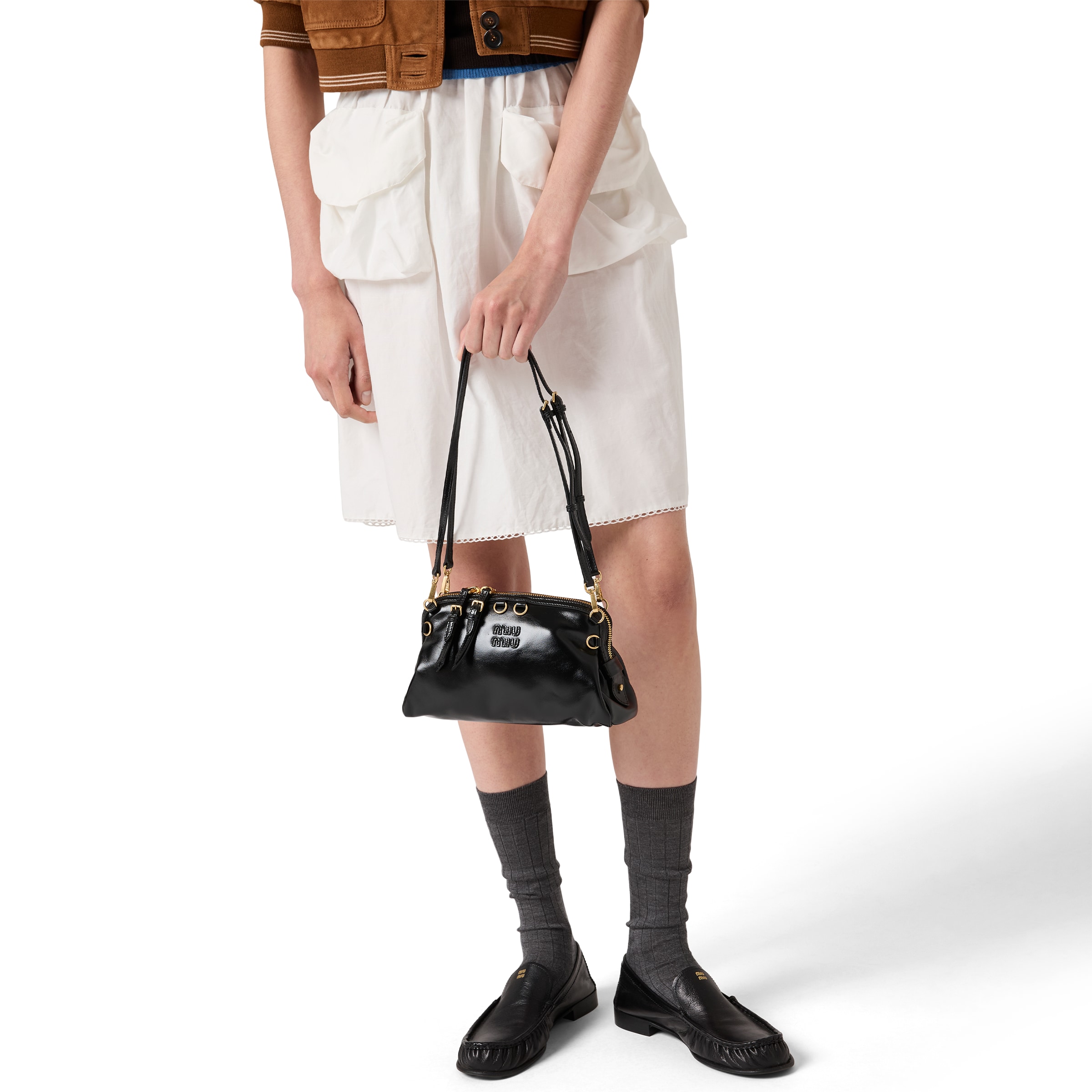 Miu Miu Caprice Leather Clutch In Pattern