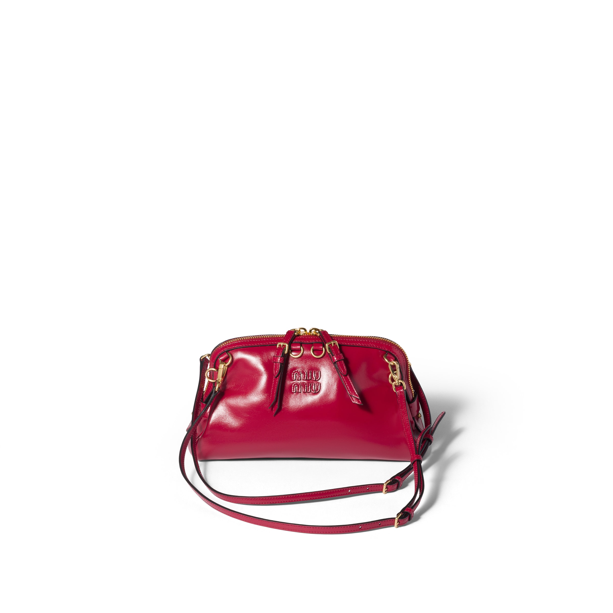 Miu Miu Cartera De Mano Caprice De Piel, Mujer, Rojo Rubí