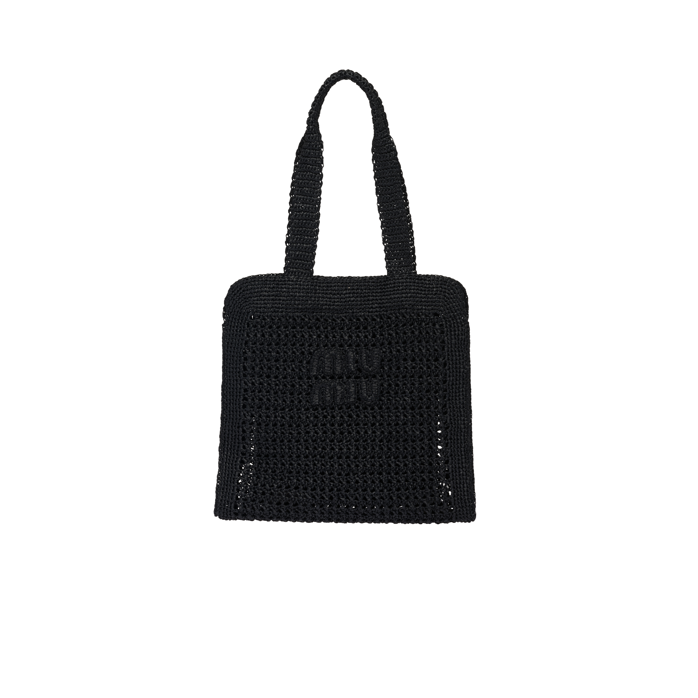 Fabric Tote Bag Black Miu Miu fabric-tote-bag-black-miu-miu