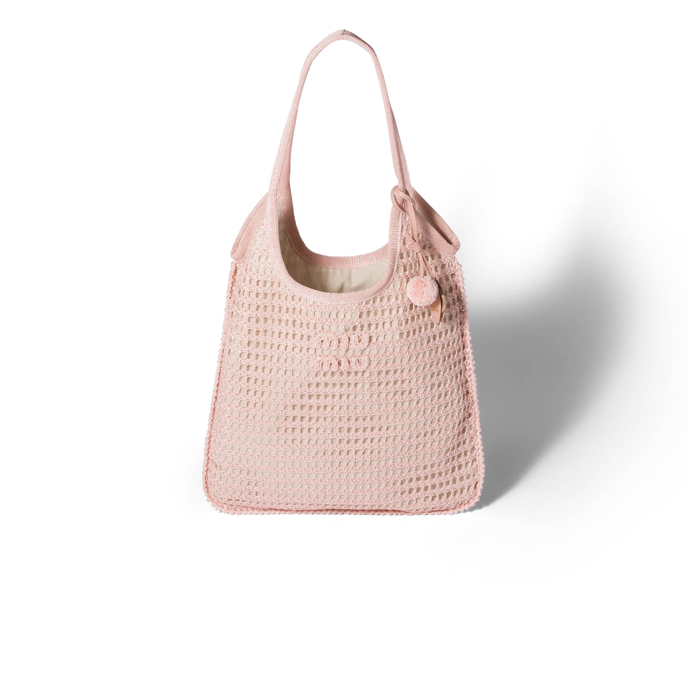Miu Miu Ivy Raffia Crochet Bag, Woman, Orchid Pink