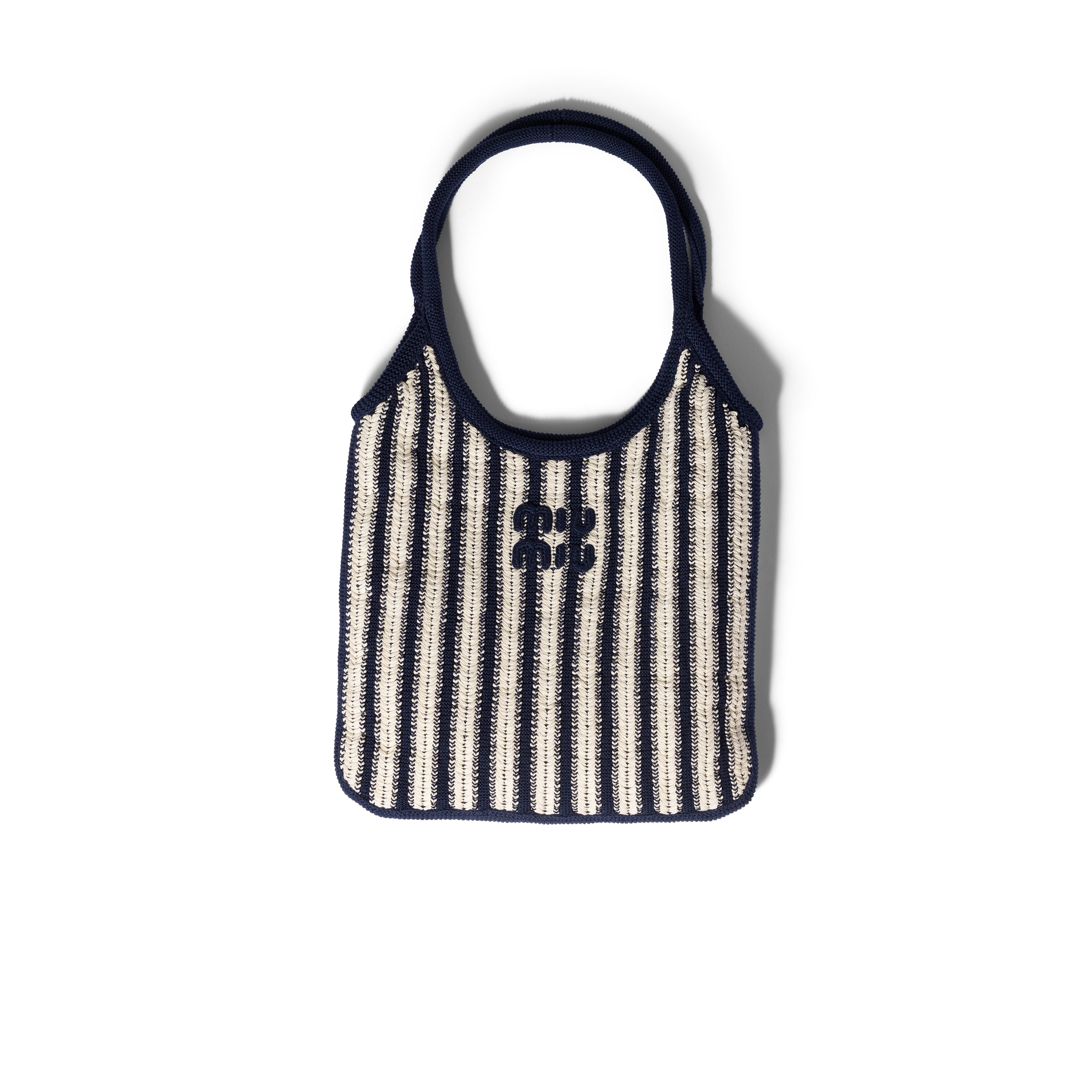 Miu Miu Bolso Ivy De Croché, Mujer, Azul/blanco Calizo
