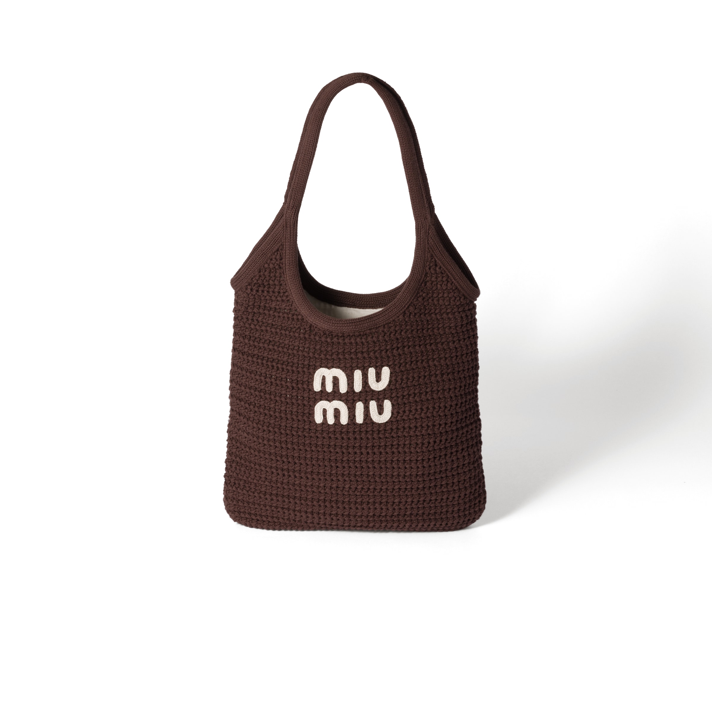 Miu Miu Ivy Raffia-effect Woven Tote Bag, Woman, Cocoa/chalk White
