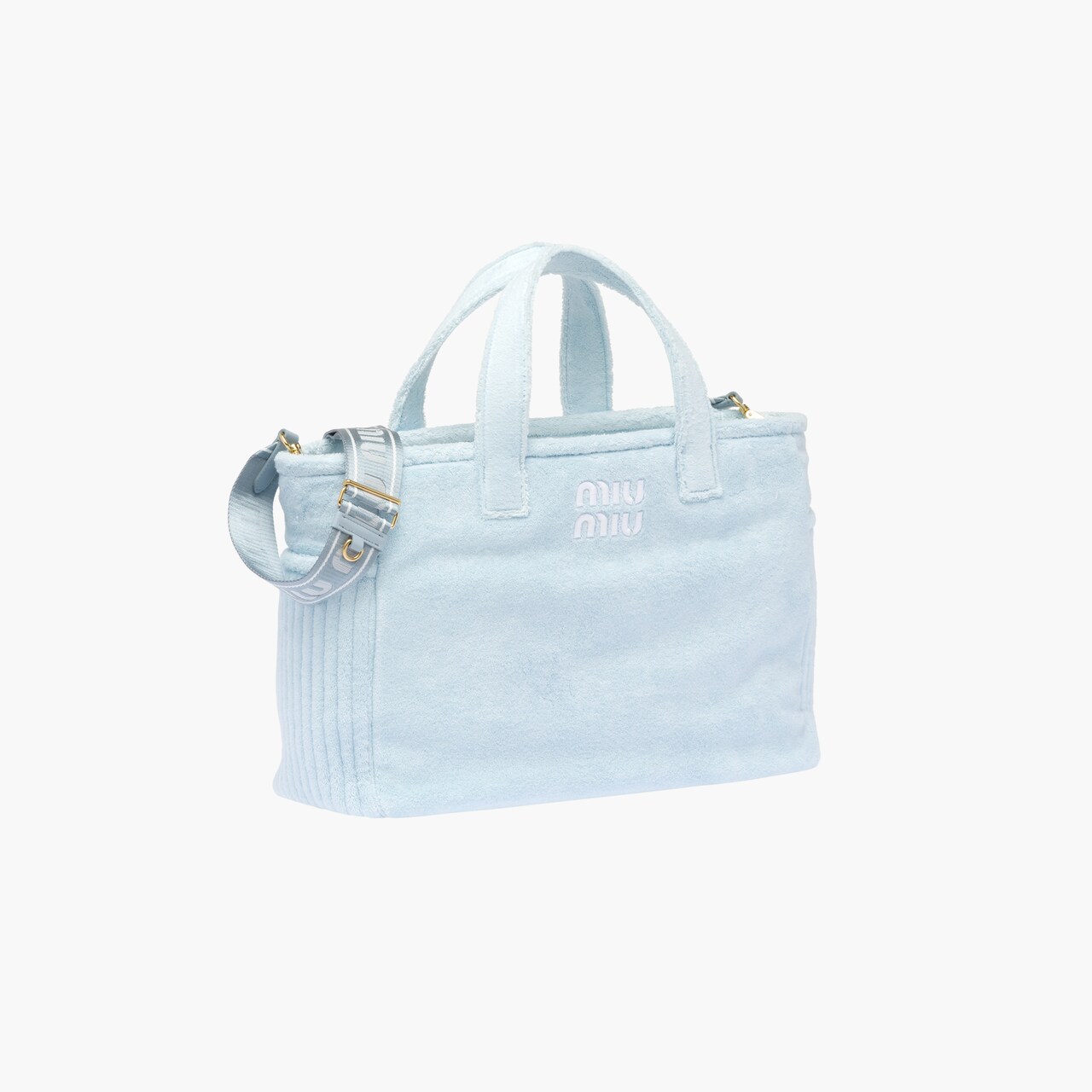 Terry cloth tote bag Navy Miu Miu