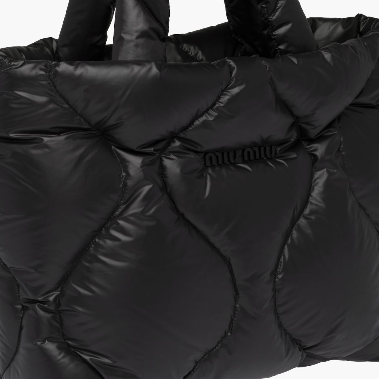 Padded nylon tote bag Black Miu Miu