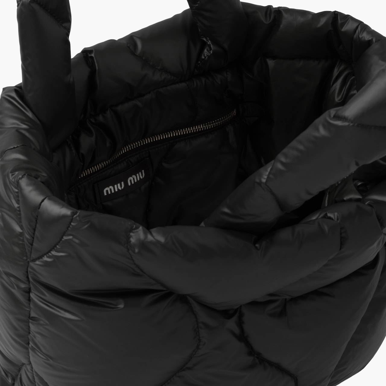 Padded nylon tote bag Black Miu Miu