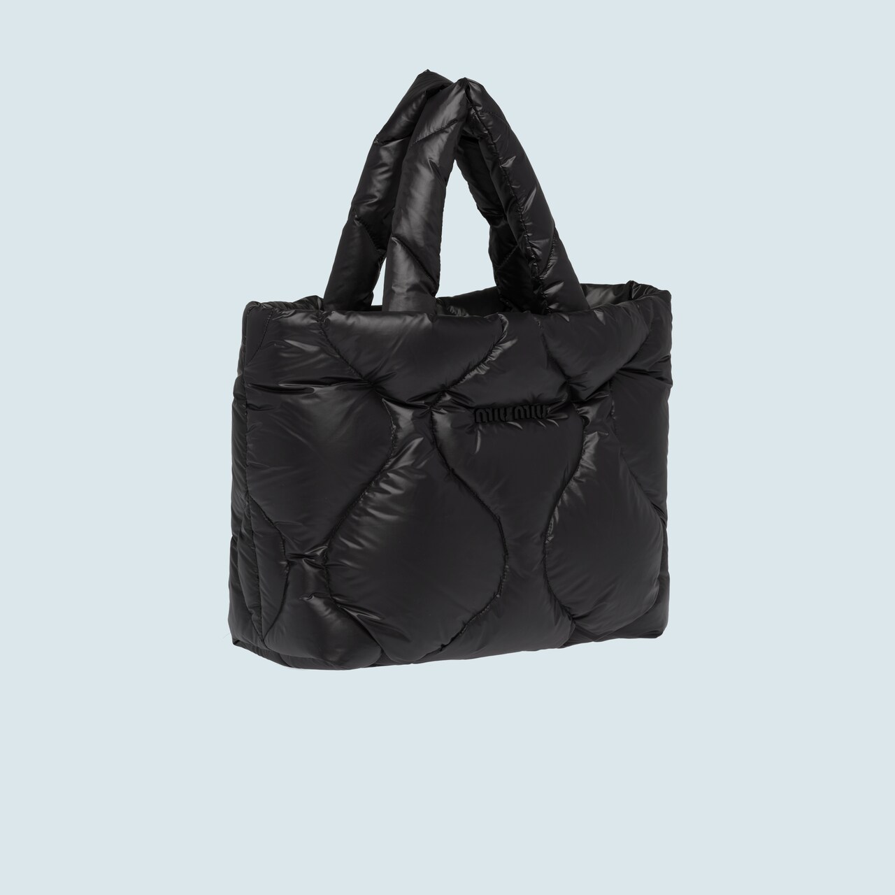 Padded nylon tote bag Black Miu Miu
