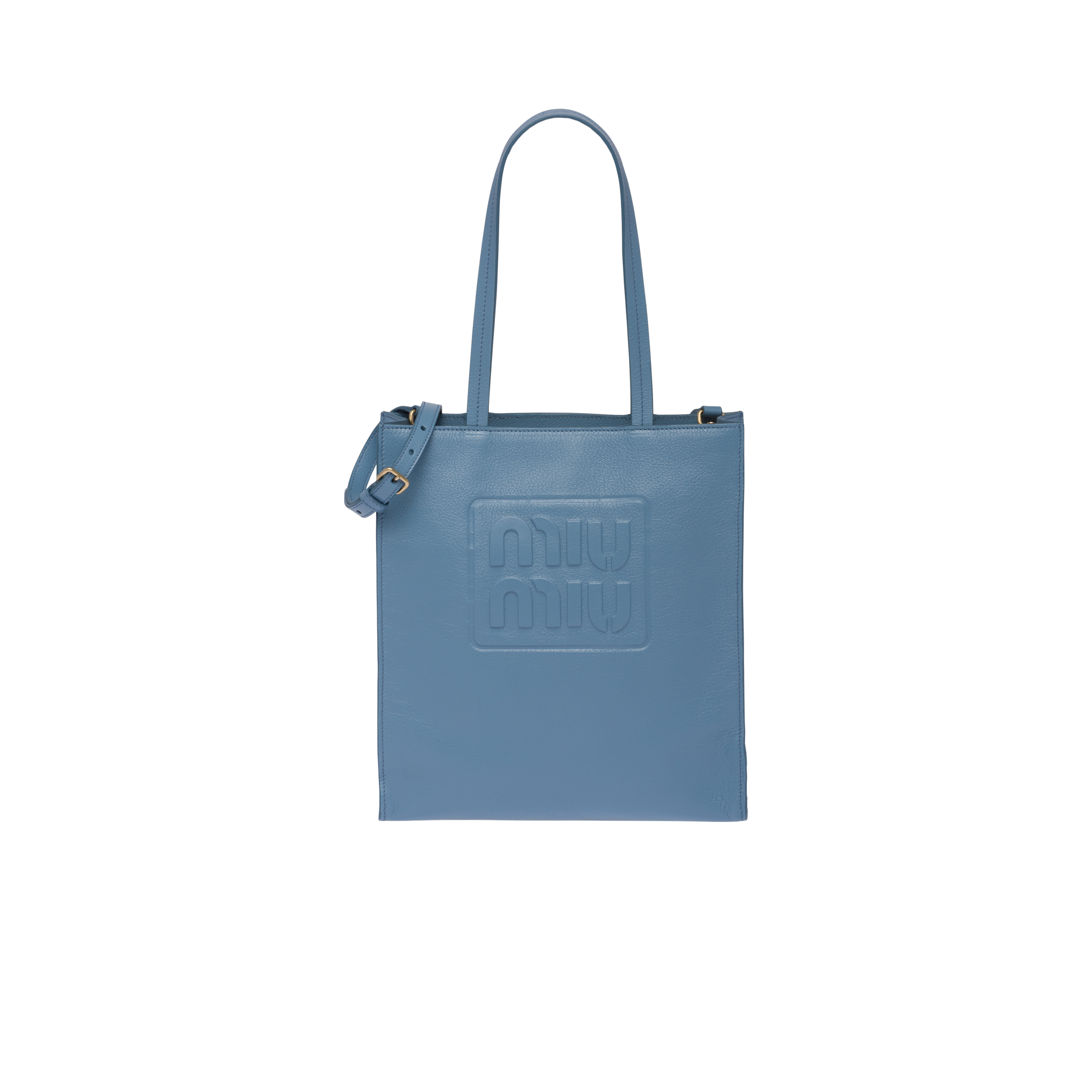 Miu Miu Madras Tote Bag In Astral Blue | ModeSens