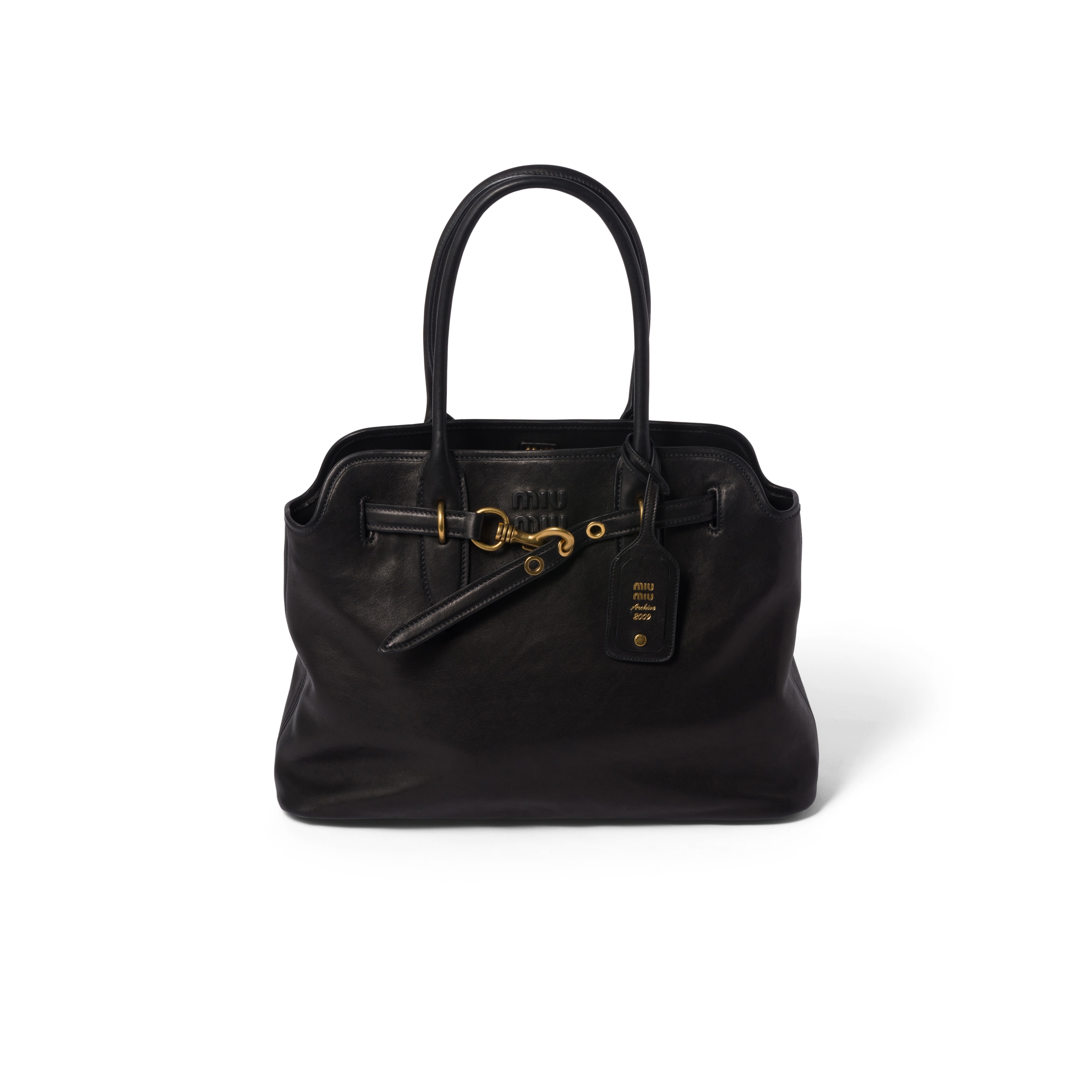 Miu Miu Aventure Nappa Leather Bag, Woman, Black