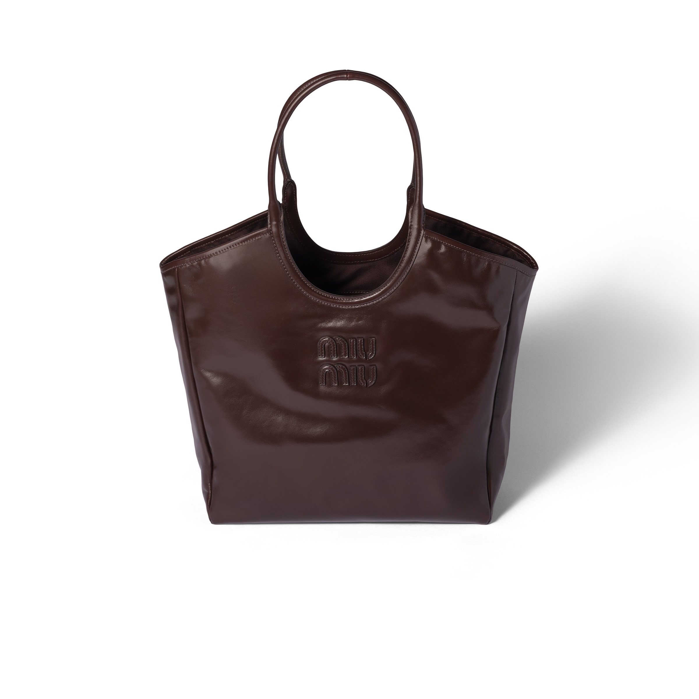 Miu Miu Bolso Ivy De Piel, Mujer, Marrón Oscuro