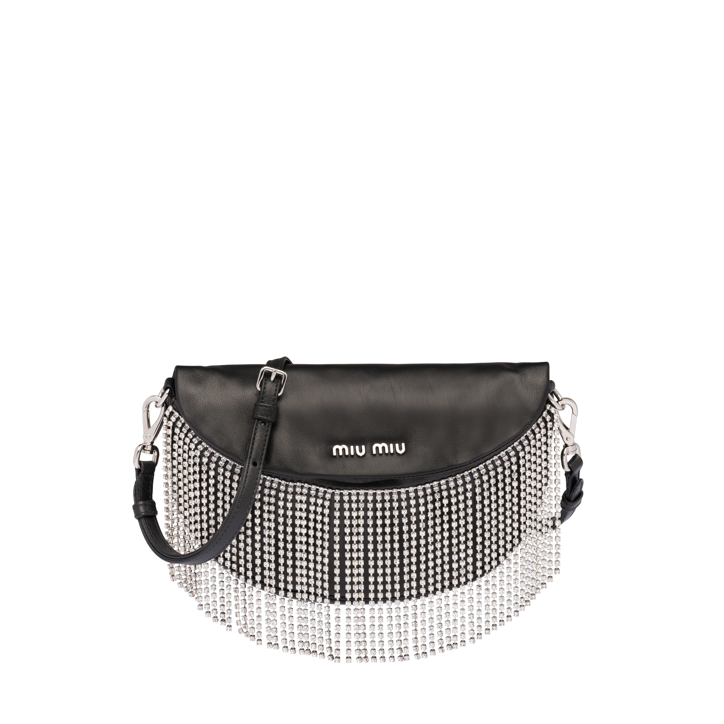 Fringed Nappa Leather Bag Miu Miu 5bh186 2b6j F0002 V Ofo