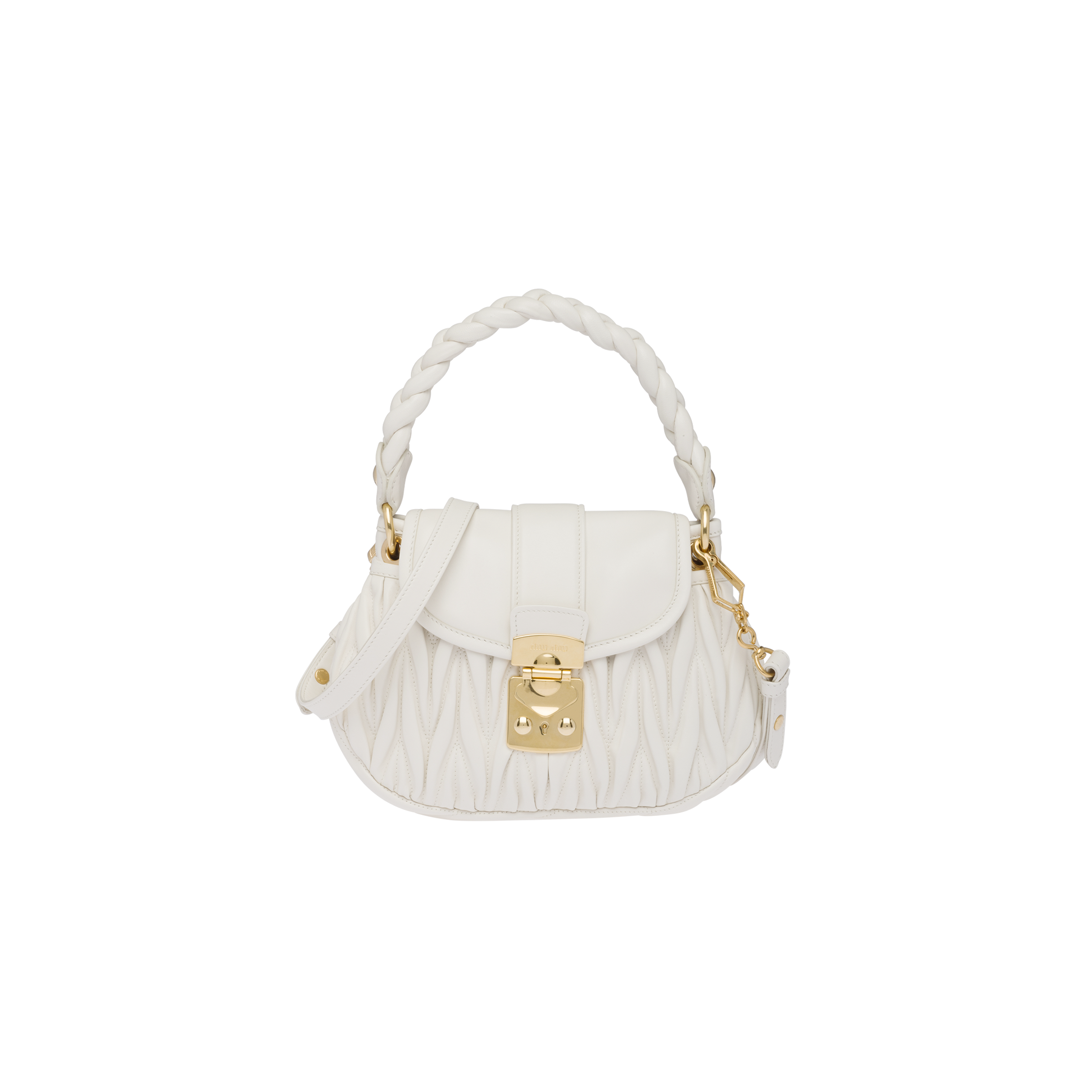 Miu coffer matelassé on sale nappa leather handbag