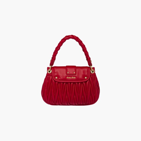 miu miu matelasse top handle bolsa