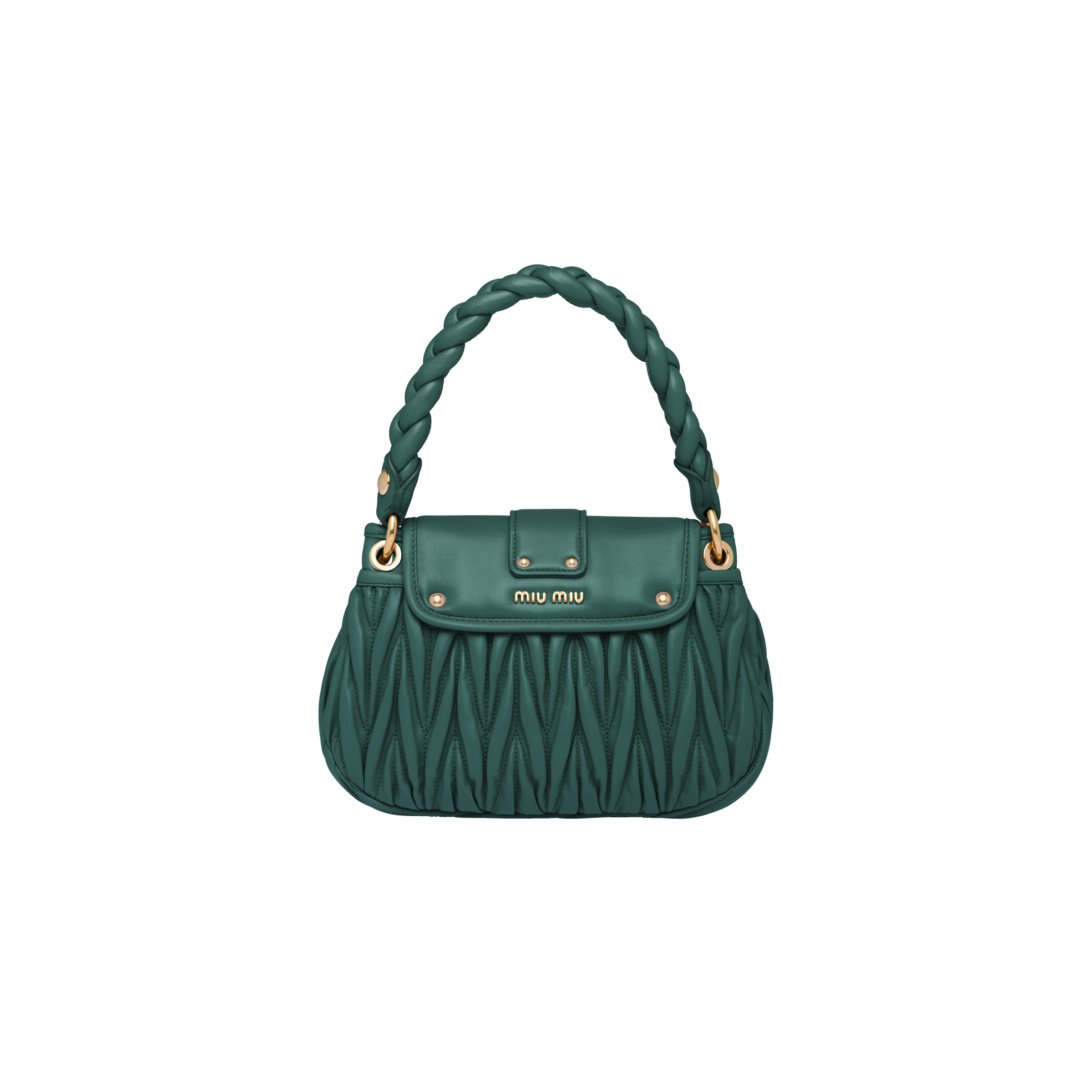 Billiard Green Miu Coffer Matelass Nappa Leather Handbag Miu