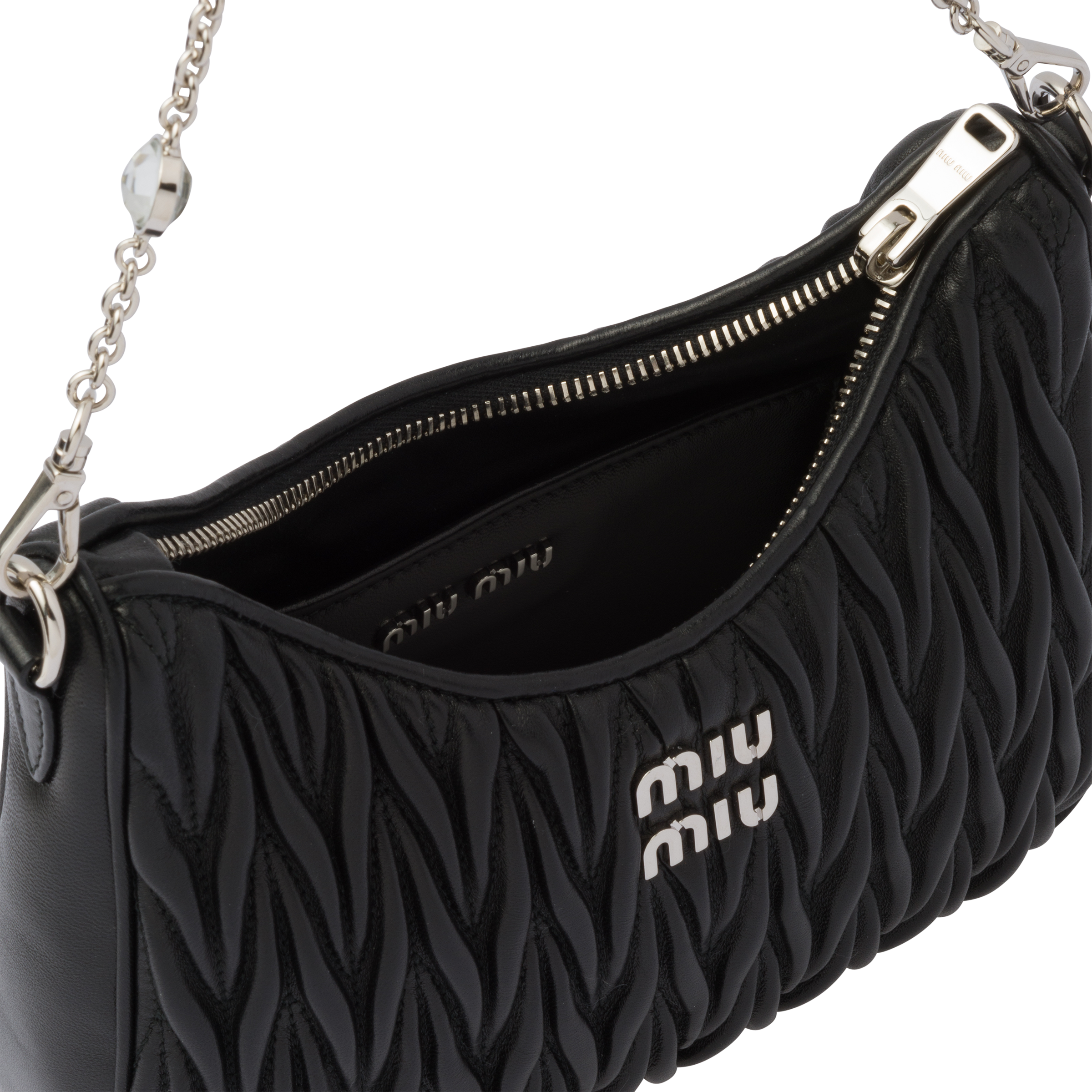 Matelassé leather shoulder bag miu miu cheap
