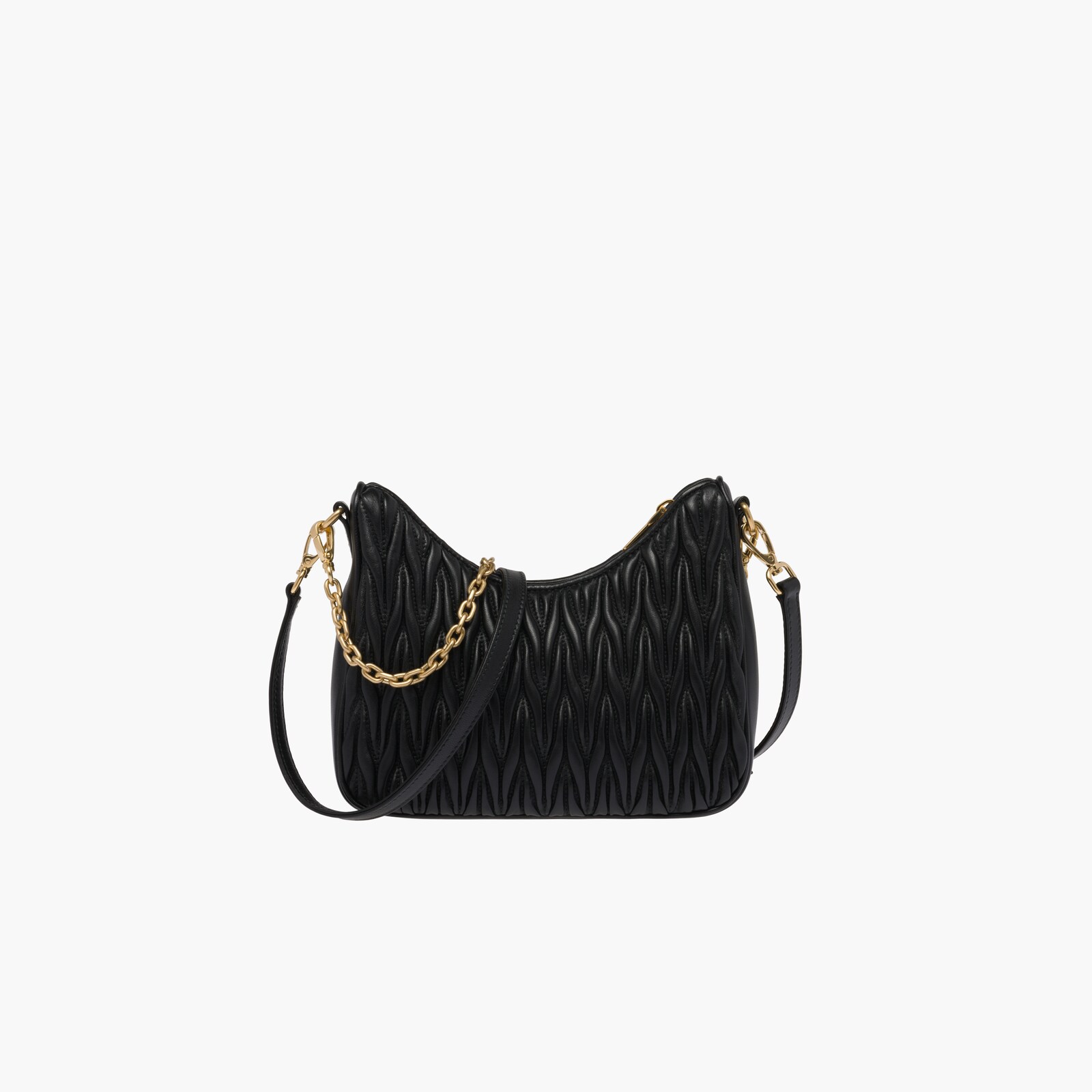 Black Matelassé Nappa Leather Shoulder Bag Miu Miu