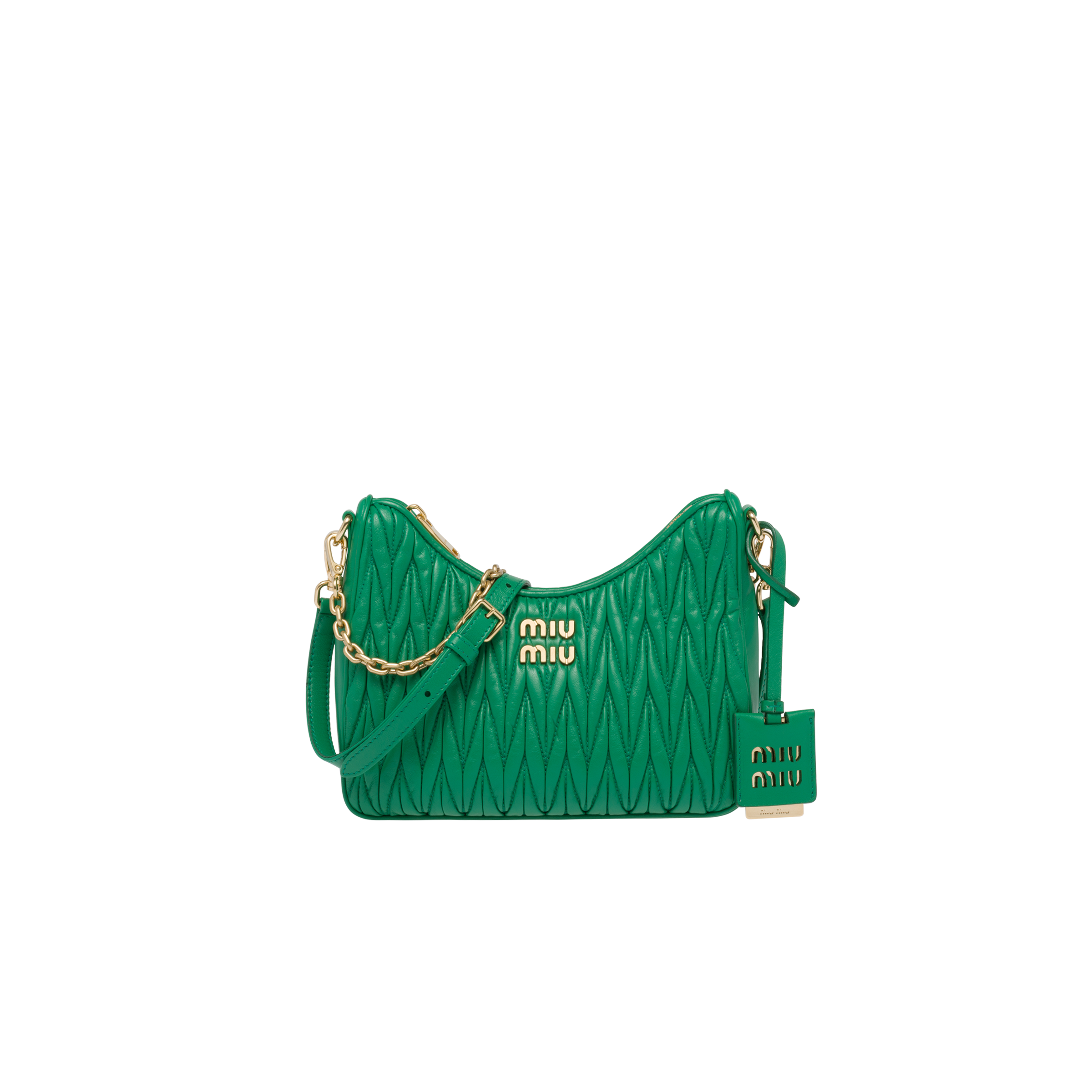 Miu Miu Matelassé Nappa Leather Shoulder Bag In Mango ModeSens