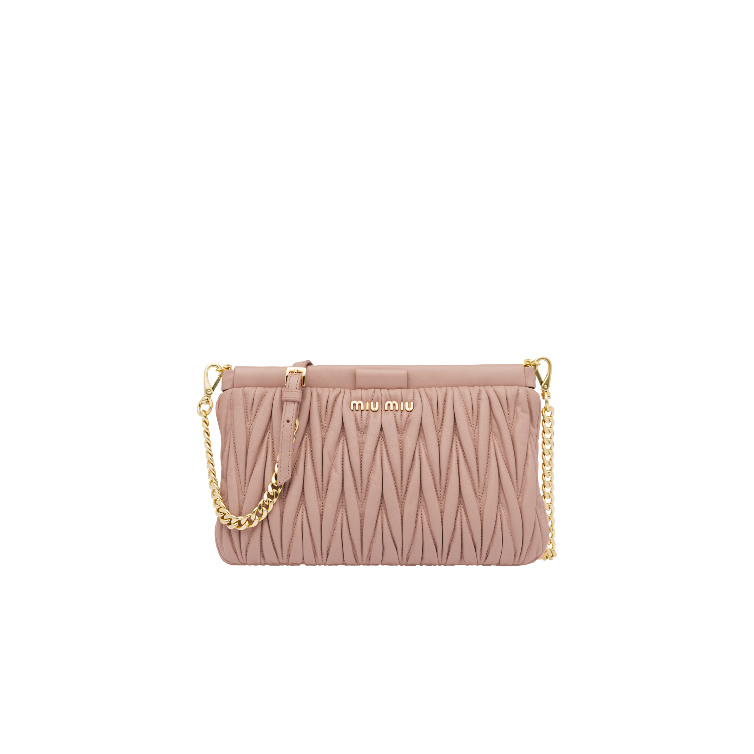 Miu Miu Matelassé Nappa Leather Shoulder Bag In Cameo Beige | ModeSens