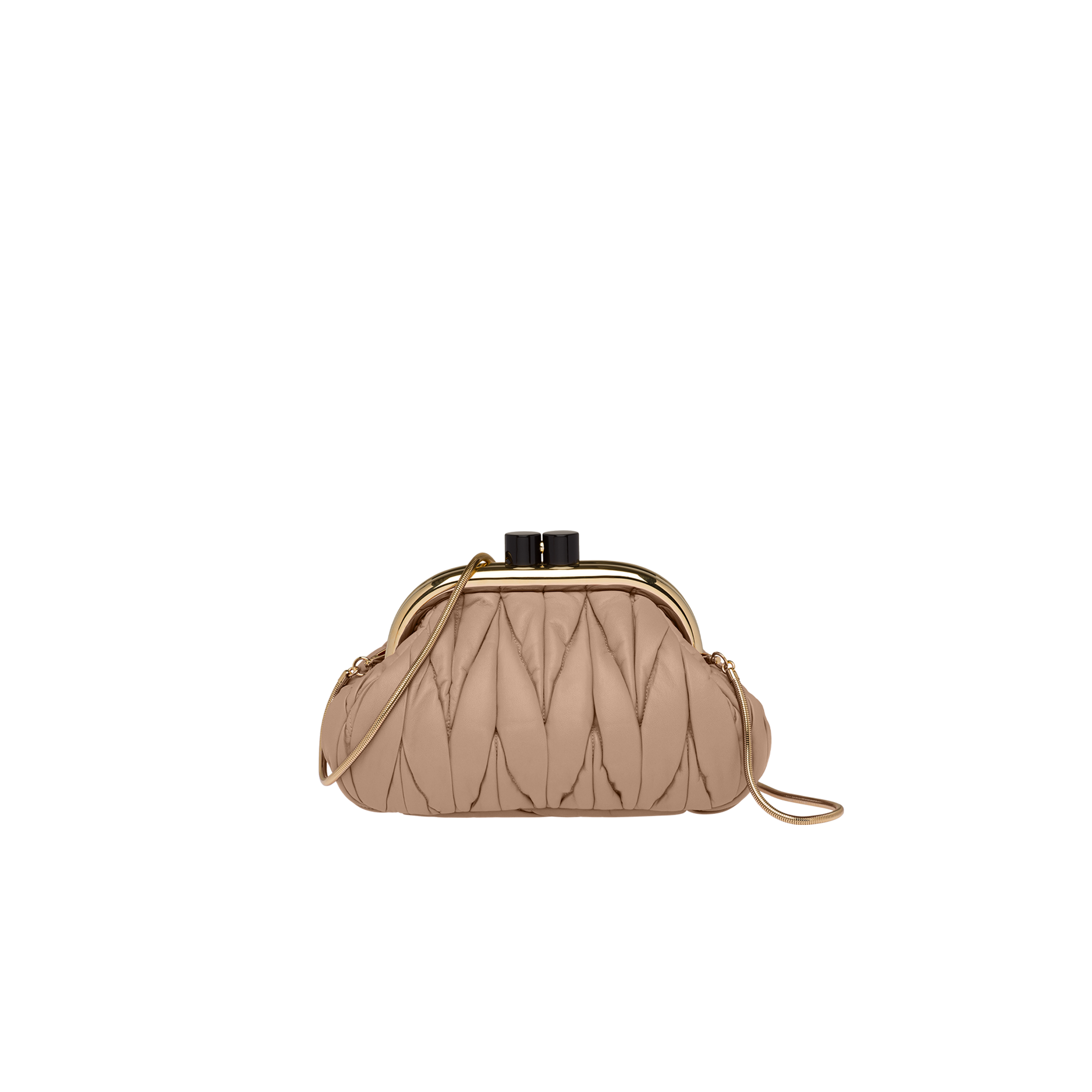 Miu Belle Nappa leather clutch Cameo | Miu Miu