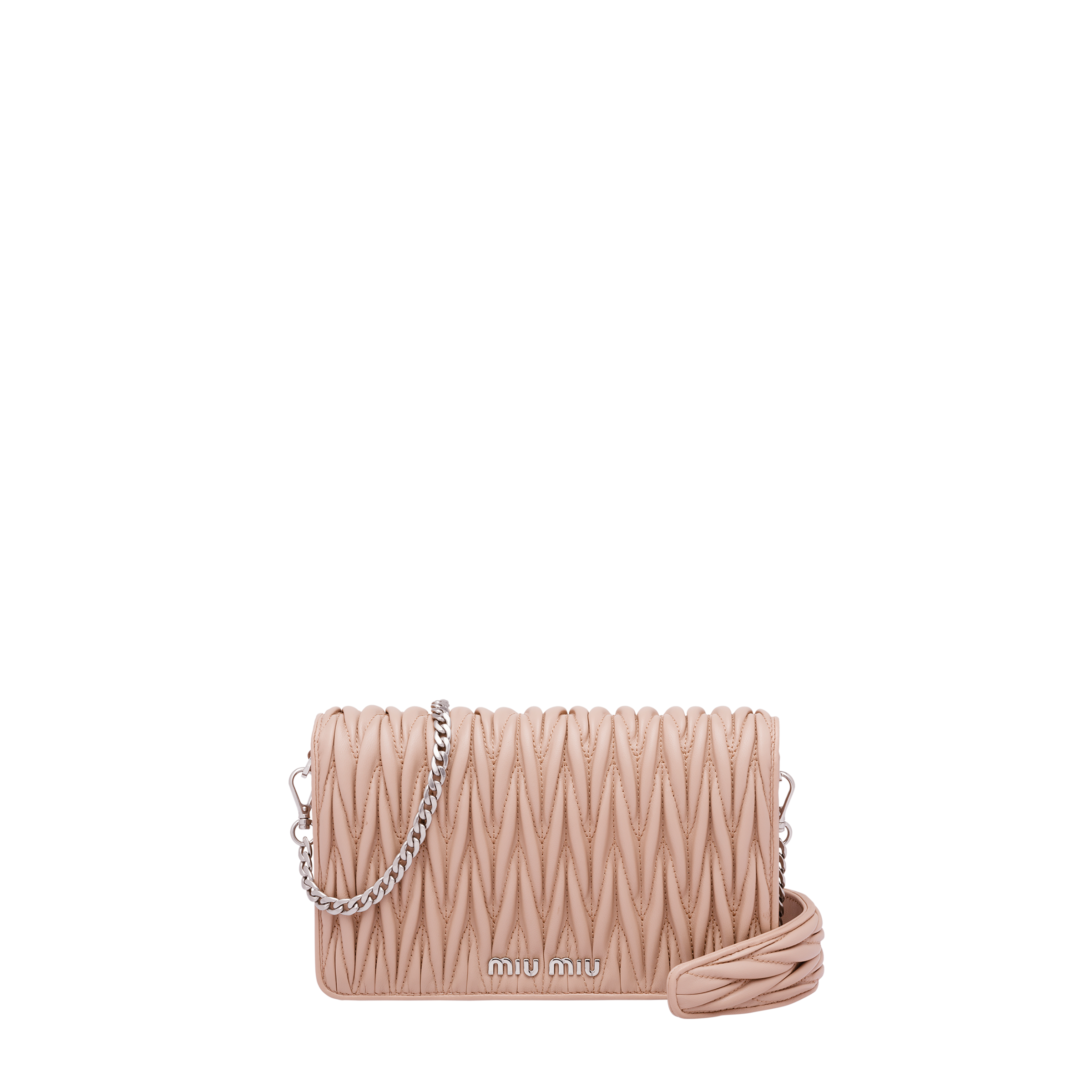 マテラッセレザー ミニバッグ ベージュピンク Miu Miu マテラッセレザー ミニバッグ ベージュピンク Miu Miu