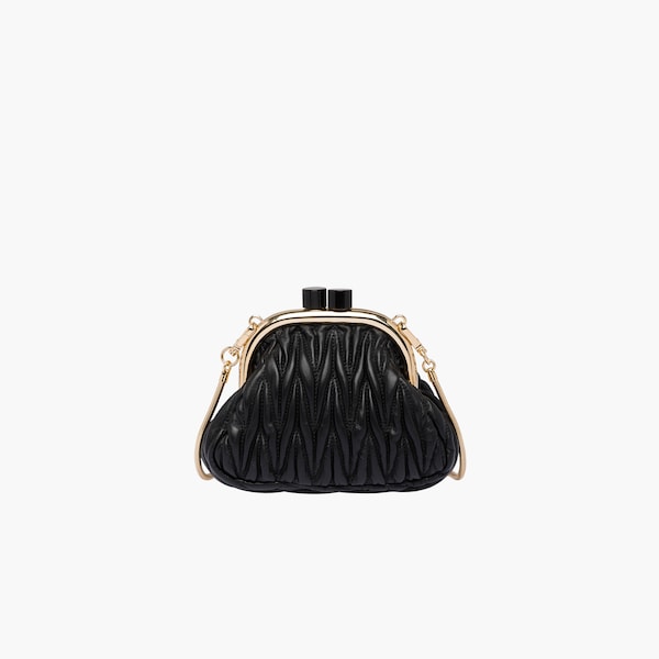 ミュウ ベル ナッパレザー ミニバッグ ブラック Miu Miu