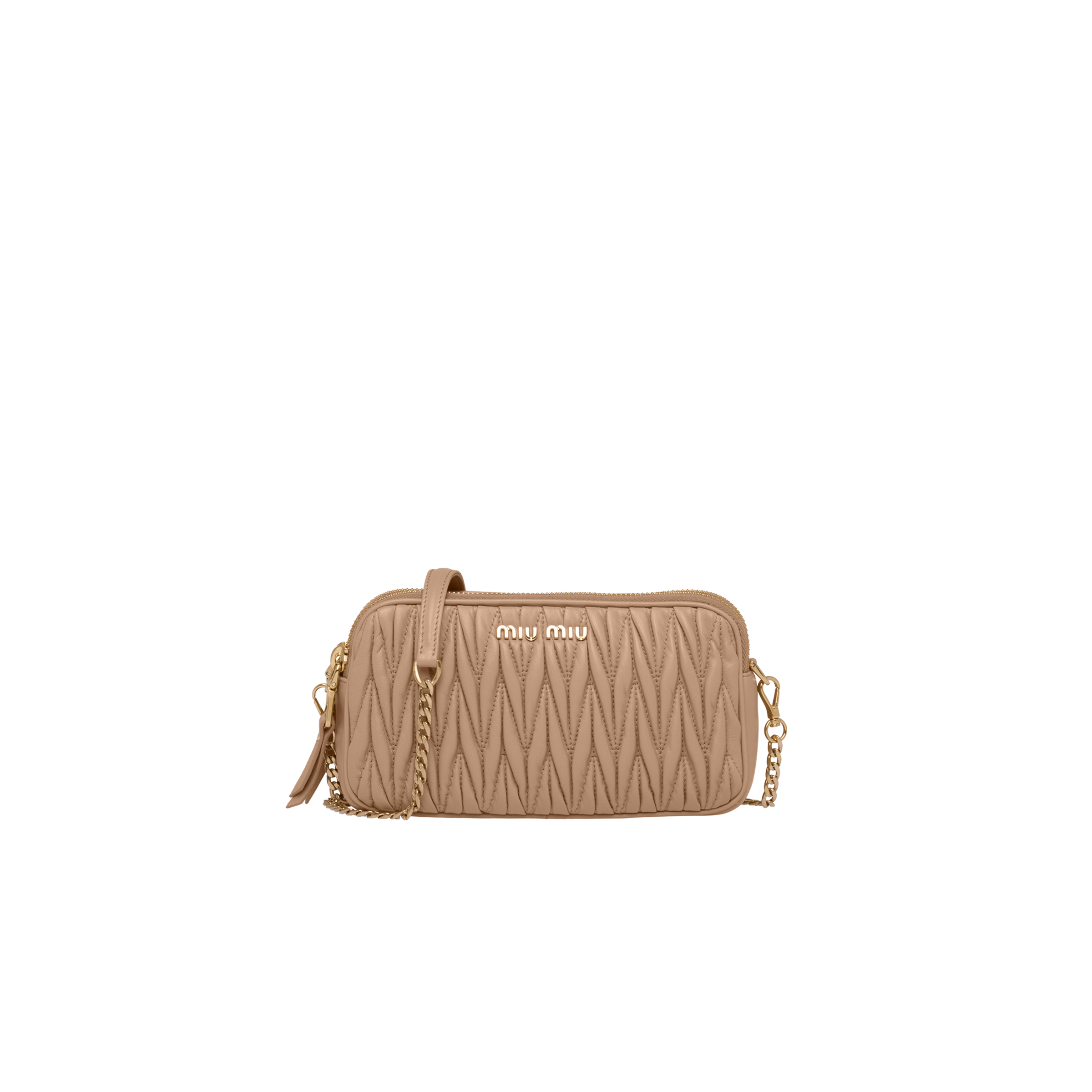 Miu Miu Matelassé Nappa Mini-bag In Cameo Beige | ModeSens